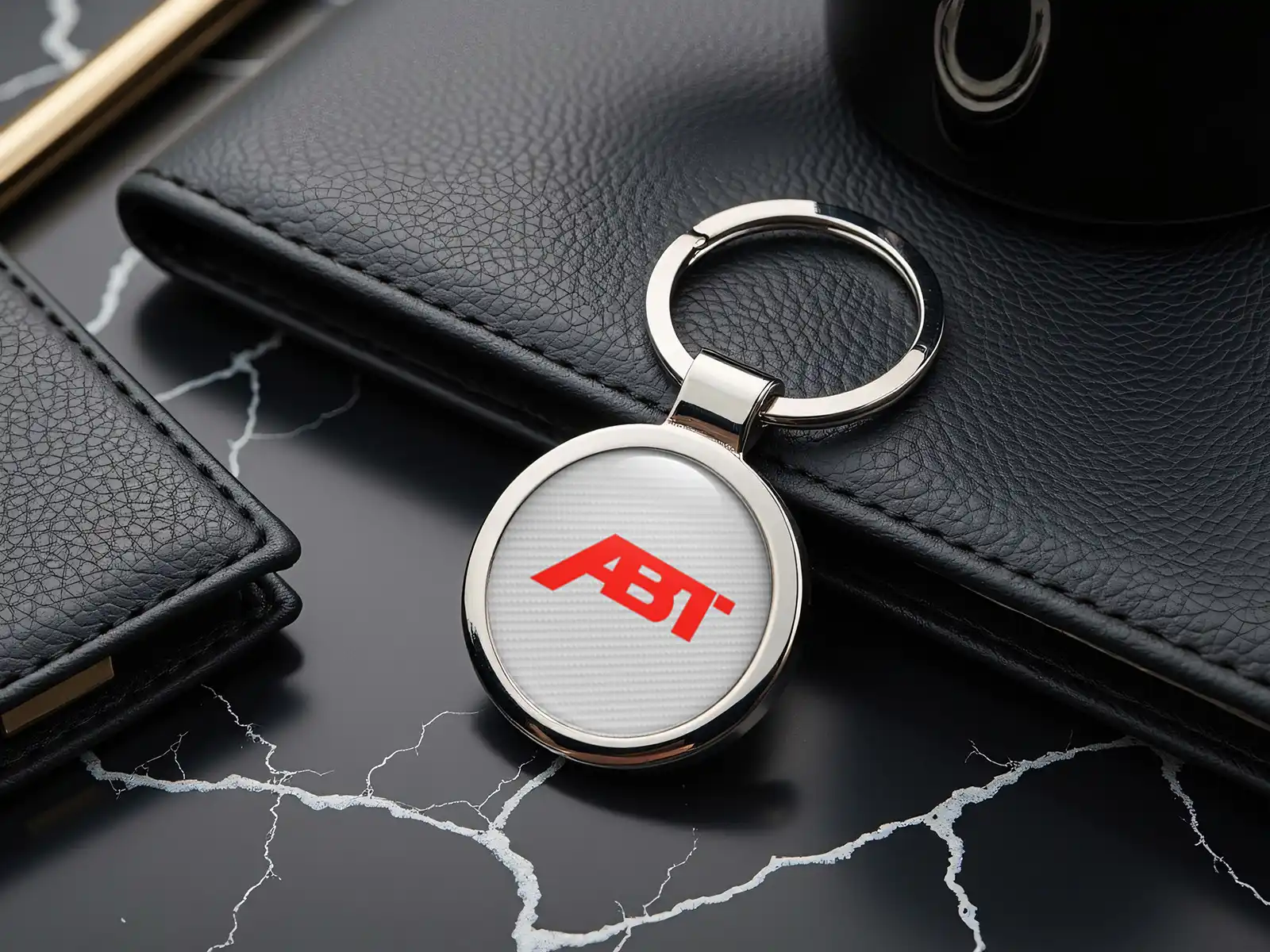 ABT Porte-clés Homme Acier Inox Épuré